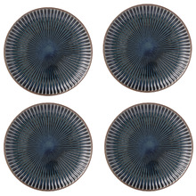 Blue Sendan Midnight 21cm Japanese Porcelain Coupe Plates (Set of 4)