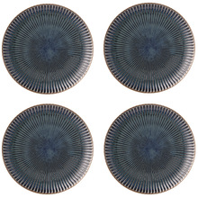 Blue Sendan Midnight 24cm Japanese Porcelain Coupe Plates (Set of 4)