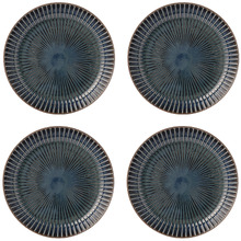 Blue Sendan Midnight 22.5cm Japanese Porcelain Deep Plates (Set of 4)