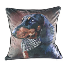 Pawtrait Houndstooth Velvet Cushion