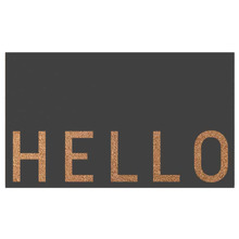 Charcoal Hello Coir Doormat