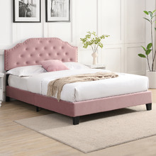 Vera Button Tufted Velvet Bed Frame