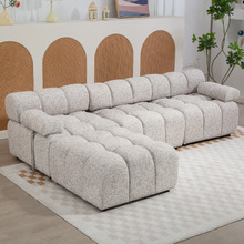 Clemens 4 Seater Chenille Sectional Compressed Sofa & Ottoman Set