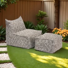 2 Piece Azure Outdoor Lounge Chair & Ottoman Set