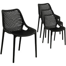Black Wolfe Outdoor Dining Chairs (Set of 4)