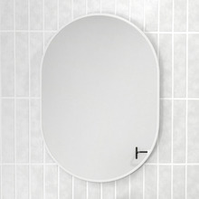 White Peyton Oval Stainless Steel Wall Mirror