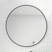 Black Lyla Round Stainless Steel Wall Mirror