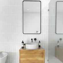 Black Radius Corner Stainless Steel Wall Mirror