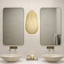Satin Brass Radius Corner Stainless Steel Wall Mirror