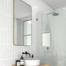 Satin Brass Radius Corner Stainless Steel Wall Mirror