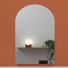 Ava 560mm White Arch Shaving Cabinet with Glass Shelf
