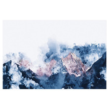 Snow Mountains & Blush Mountaintop Stretched Canvas Wall Art