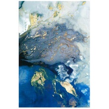 Marbled Blue & Gold II Stretched Canvas Wall Art