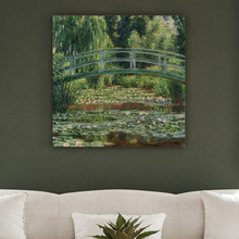 The Japanese Footbridge & The Water Lily Pool By Monet Stretched Canvas Wall Art