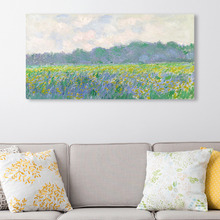 Field of Yellow Irises At Giverny By Monet Stretched Canvas Wall Art