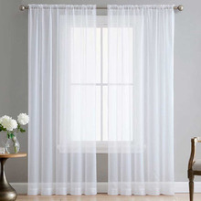 Luxton White Sheer Rod Pocket Curtains (Set of 2)