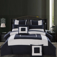 Grey Navy Blue Gabii Quilt Cover Set