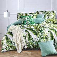 Nara Tropical Leaf Microfibre Quilt Cover Set