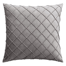 Diamond Pleated Velvet Cushion Cover