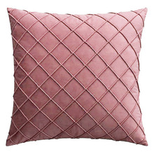 Diamond Pleated Velvet Cushion Cover