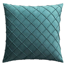 Diamond Pleated Velvet Cushion Cover