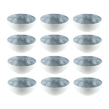 Denim Mito 13.8cm Porcelain Deep Bowls (Set of 12)