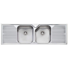 Nu-Petite 1550mm Double Stainless Steel Kitchen Sink with Drainers