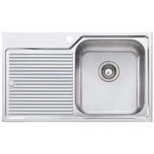 Sonetto 820mm Single Stainless Steel Kitchen Sink with Left Drainer