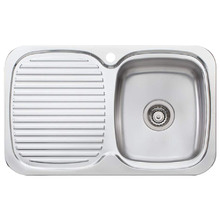 Lakeland 770mm Single Stainless Steel Kitchen Sink with Left Drainer