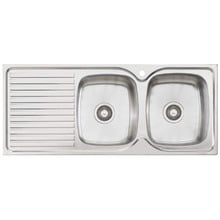 Endeavour 1130mm Topmount Double Kitchen Sink with Left Drainer