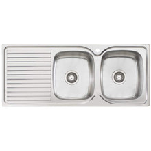 Endeavour 1130mm Topmount Double Kitchen Sink with Reversible Drainer