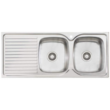 Endeavour Double Kitchen Sink with Reversible Drainboard