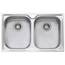 Diaz 770mm Double Topmount Stainless Steel Kitchen Sink