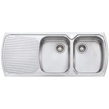Monet 120mm Topmount Double Kitchen Sink with Drainer