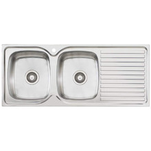 Endeavour Left Hand Double Kitchen Sink with Drainboard