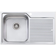 Nu-Petite 820mm Topmount Single Stainless Steel Kitchen Sink with Left Drainer