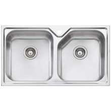 Nu-Petite 870mm Double Stainless Steel Kitchen Sink