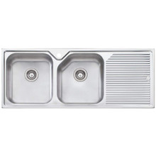 Nu-Petite 1250mm Double Stainless Steel Kitchen Sink with Right Drainer