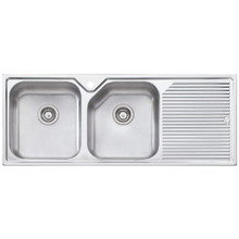 Nu-Petite Left Hand Double Topmount Kitchen Sink with Drainboard