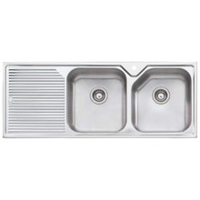 Nu-Petite 1250mm Double Stainless Steel Kitchen Sink with Left Drainer
