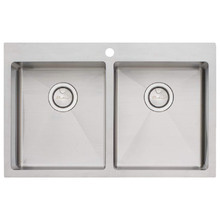 Apollo 800mm Double Brushed Stainless Steel Kitchen Sink