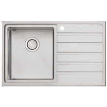 Apollo 800mm Single Stainless Steel Kitchen Sink with Right Drainer