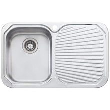 Petite 770mm Topmount Single Stainless Steel Kitchen Sink with Right Drainer