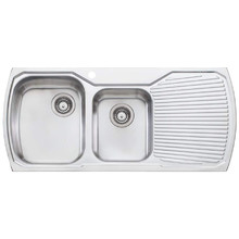 Monet 1200mm Topmount 1 & &frac34; Stainless Steel Kitchen Sink with Right Drainer