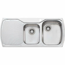 Monet 1100mm Topmount 1 & &frac34; Stainless Steel Kitchen Sink with Left Drainer