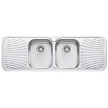 Monet 1500mm Topmount Double Stainless Steel Kitchen Sink with Drainers