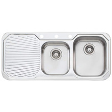 Petite 1080mm Topmount 1 & &frac34; Stainless Steel Kitchen Sink with Left Drainer