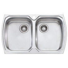 Monet 810mm Topmount Double Stainless Steel Kitchen Sink
