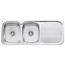 Lakeland 1200mm Double Stainless Steel Kitchen with Right Drainer