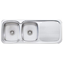 Lakeland Left Hand Double Kitchen Sink with Drainboard